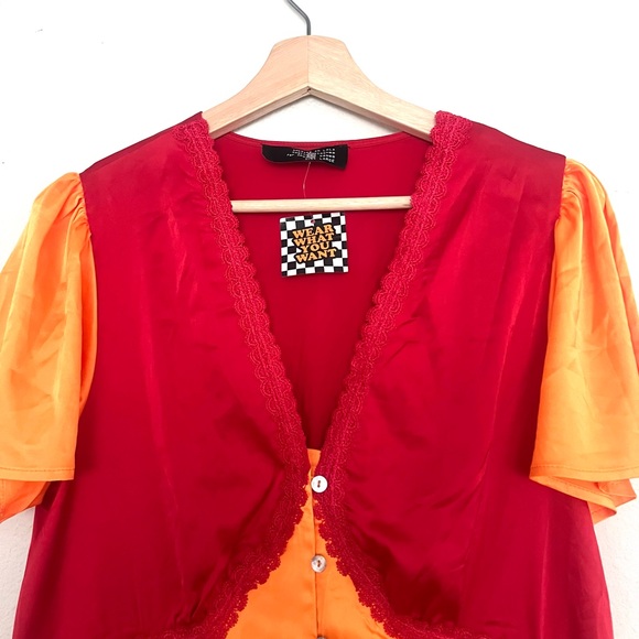 Dressed in LaLa No Risk No Magic Dress in Flame, NWT - Picture 3 of 6